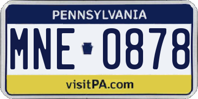 PA license plate MNE0878