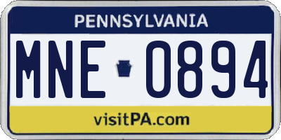 PA license plate MNE0894