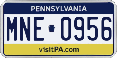 PA license plate MNE0956