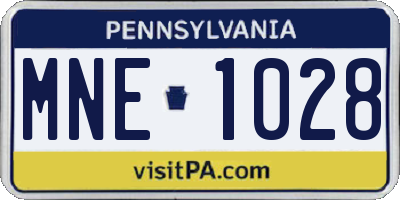PA license plate MNE1028