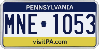 PA license plate MNE1053