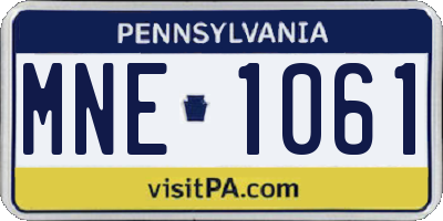 PA license plate MNE1061