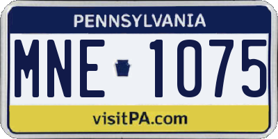 PA license plate MNE1075