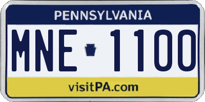 PA license plate MNE1100