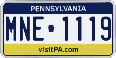 PA license plate MNE1119