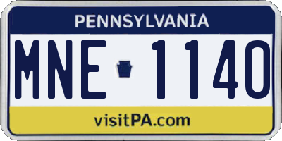 PA license plate MNE1140