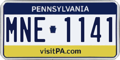PA license plate MNE1141