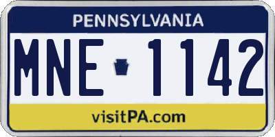PA license plate MNE1142