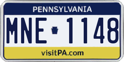 PA license plate MNE1148