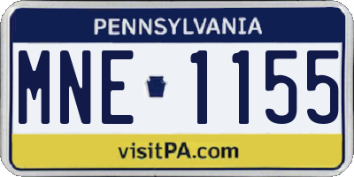 PA license plate MNE1155
