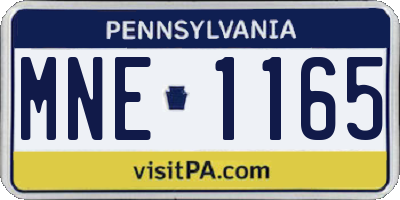 PA license plate MNE1165