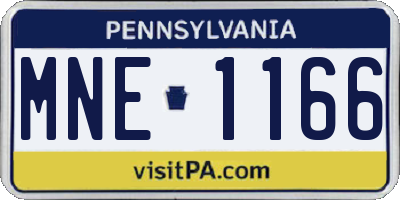 PA license plate MNE1166