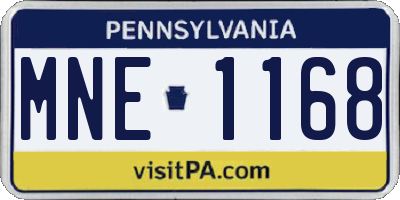 PA license plate MNE1168