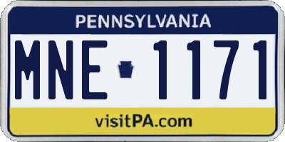 PA license plate MNE1171