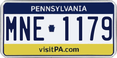 PA license plate MNE1179