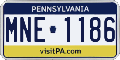 PA license plate MNE1186