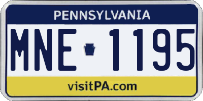 PA license plate MNE1195