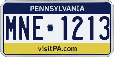 PA license plate MNE1213
