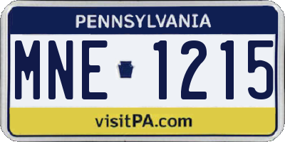 PA license plate MNE1215