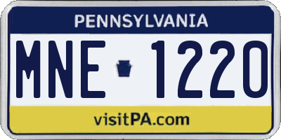 PA license plate MNE1220