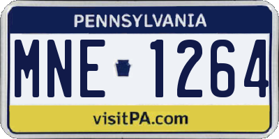 PA license plate MNE1264