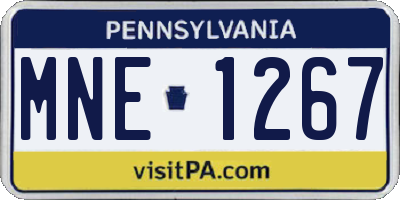 PA license plate MNE1267