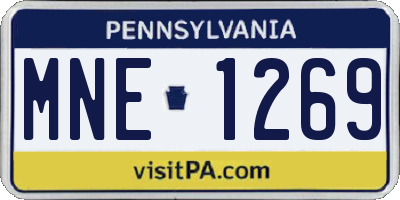 PA license plate MNE1269