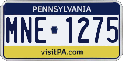 PA license plate MNE1275