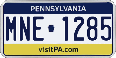 PA license plate MNE1285