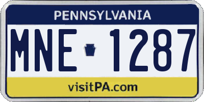 PA license plate MNE1287