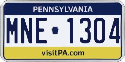 PA license plate MNE1304
