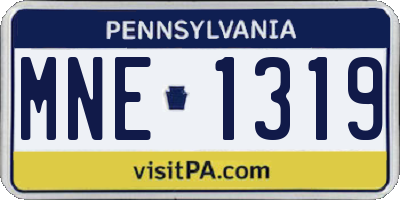 PA license plate MNE1319