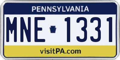 PA license plate MNE1331