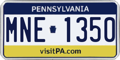 PA license plate MNE1350