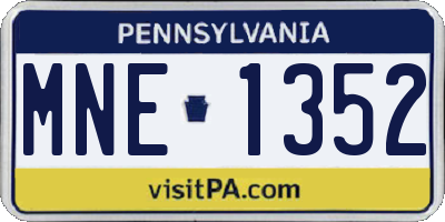 PA license plate MNE1352