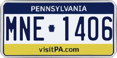 PA license plate MNE1406