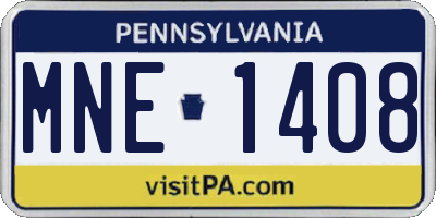 PA license plate MNE1408
