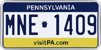 PA license plate MNE1409