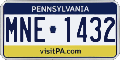 PA license plate MNE1432
