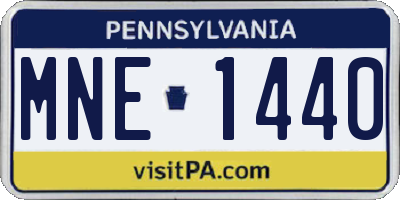 PA license plate MNE1440