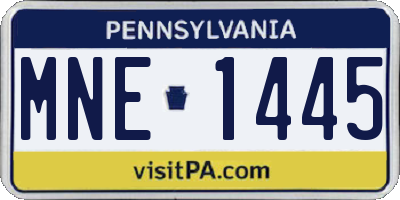 PA license plate MNE1445
