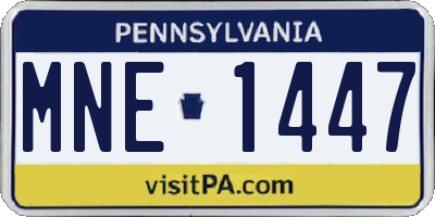 PA license plate MNE1447