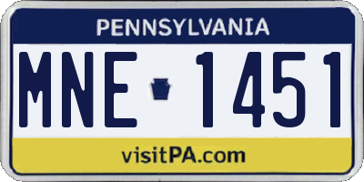 PA license plate MNE1451