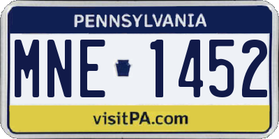 PA license plate MNE1452