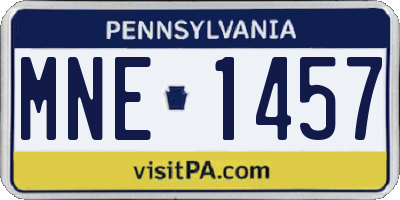 PA license plate MNE1457