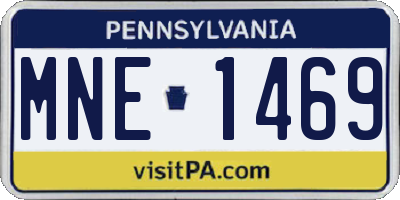 PA license plate MNE1469
