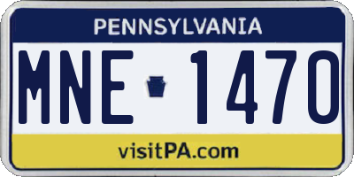 PA license plate MNE1470