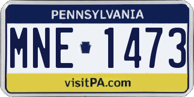 PA license plate MNE1473