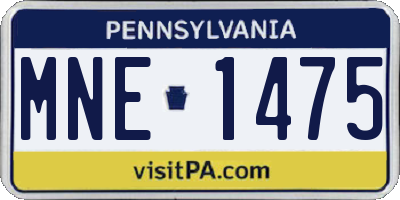 PA license plate MNE1475
