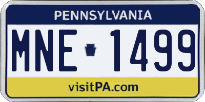 PA license plate MNE1499